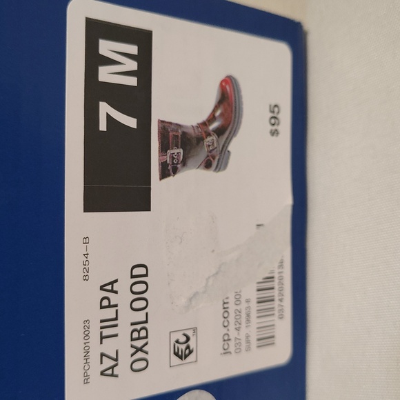 Arizona Jean CO Tilpa Oxblood Faux Leather Boots 7 Medium - Picture 2 of 9